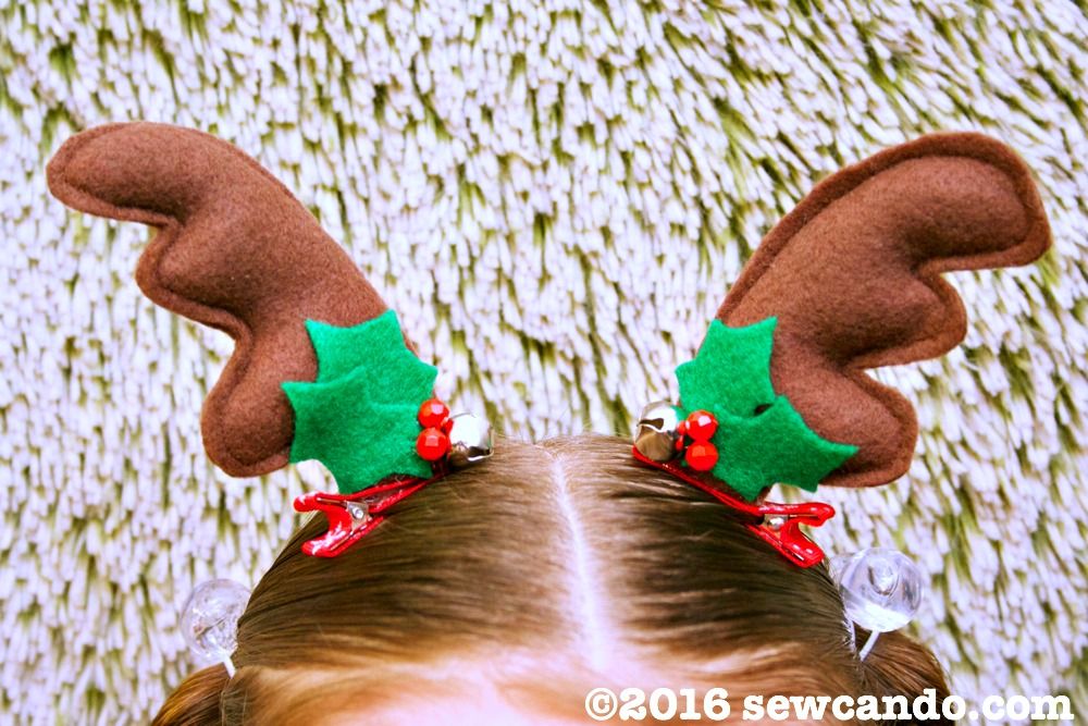 Sew Can Do Lil Reindeer Antlers Hair Clip Tutorial